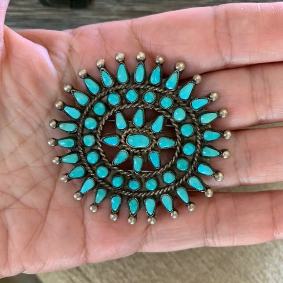 Zuni Turquoise Pin - Picture 3 of 4